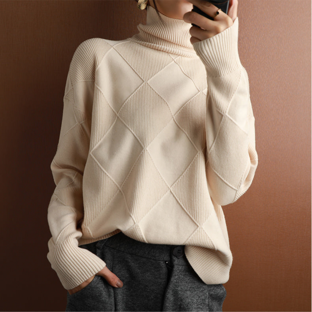 Marlena – Stilvoller Damen-Strickpullover mit Rollkragen