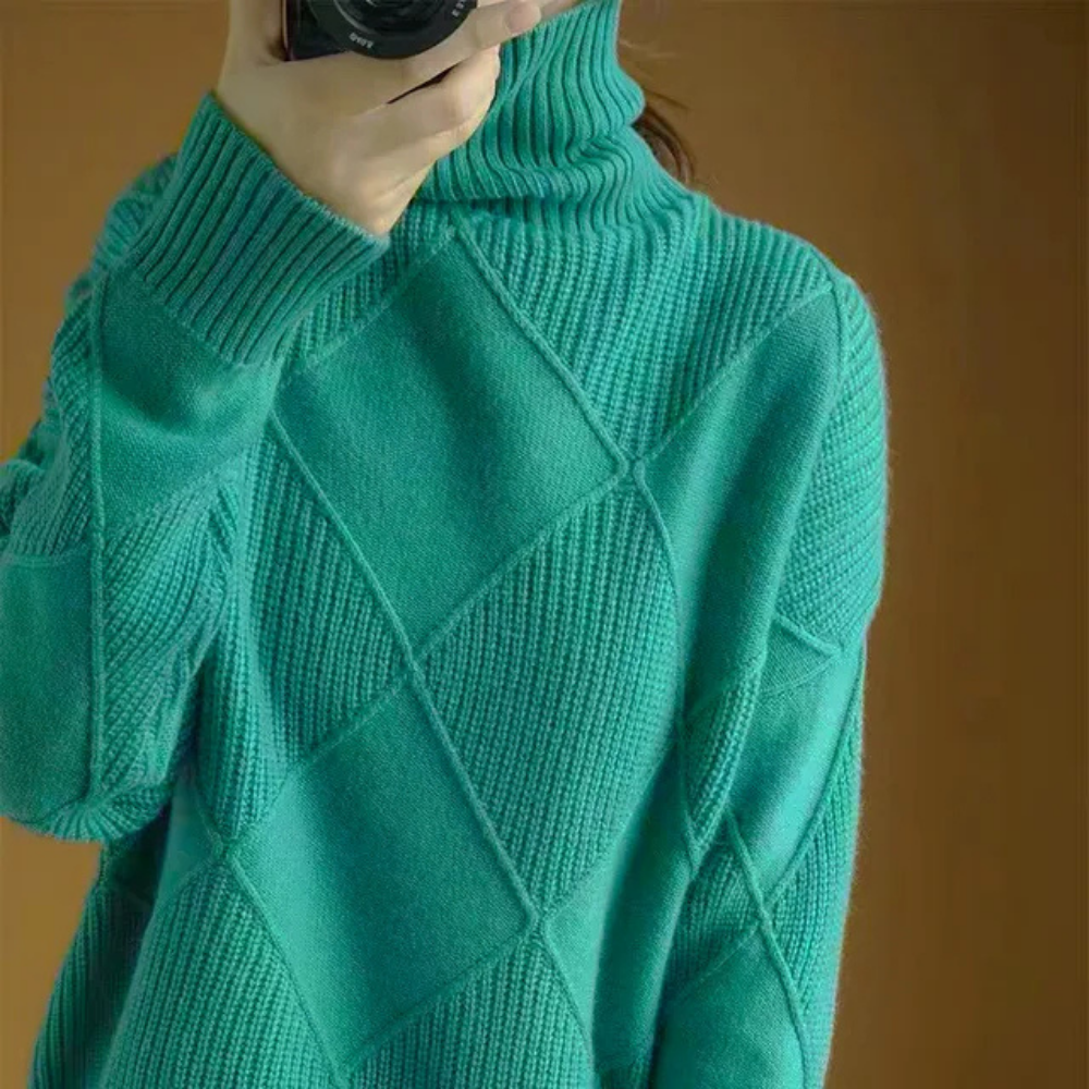 Marlena – Stilvoller Damen-Strickpullover mit Rollkragen