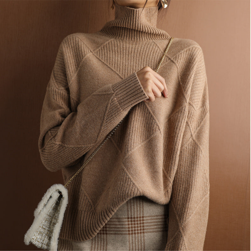 Marlena – Stilvoller Damen-Strickpullover mit Rollkragen