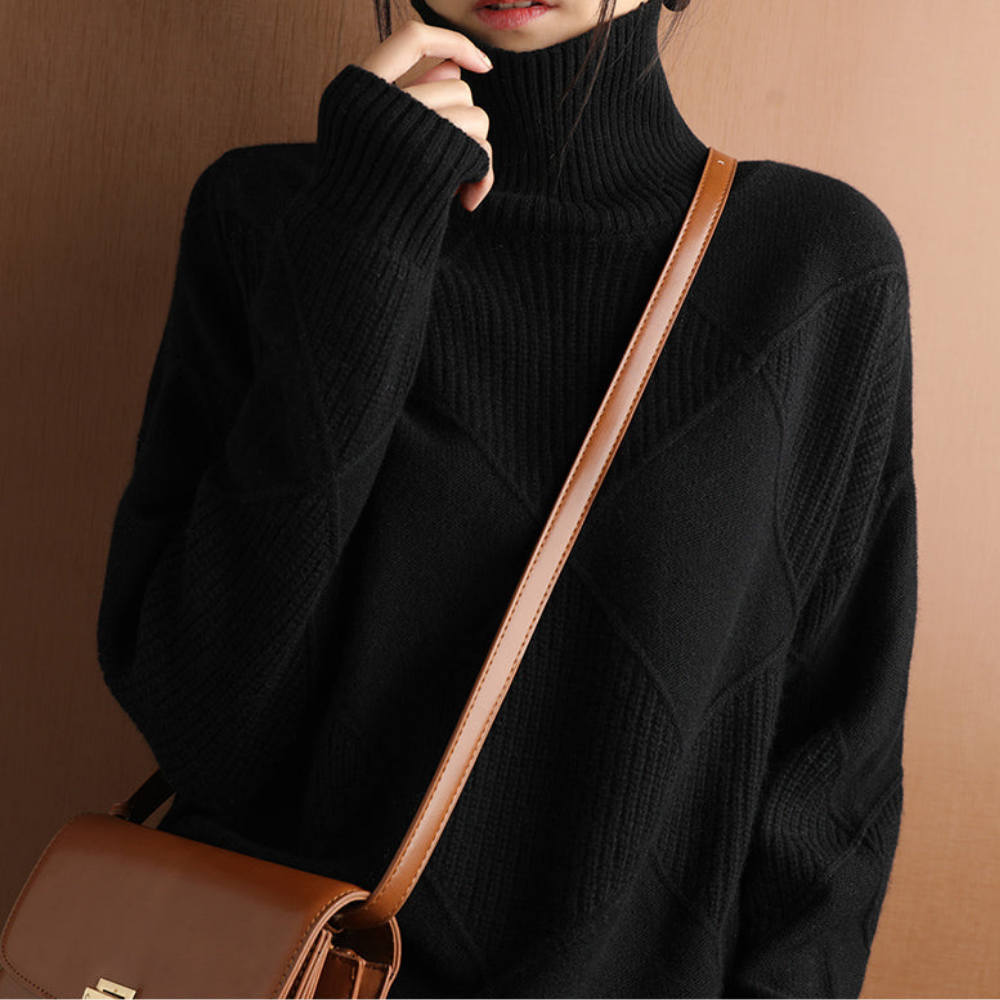 Marlena – Stilvoller Damen-Strickpullover mit Rollkragen
